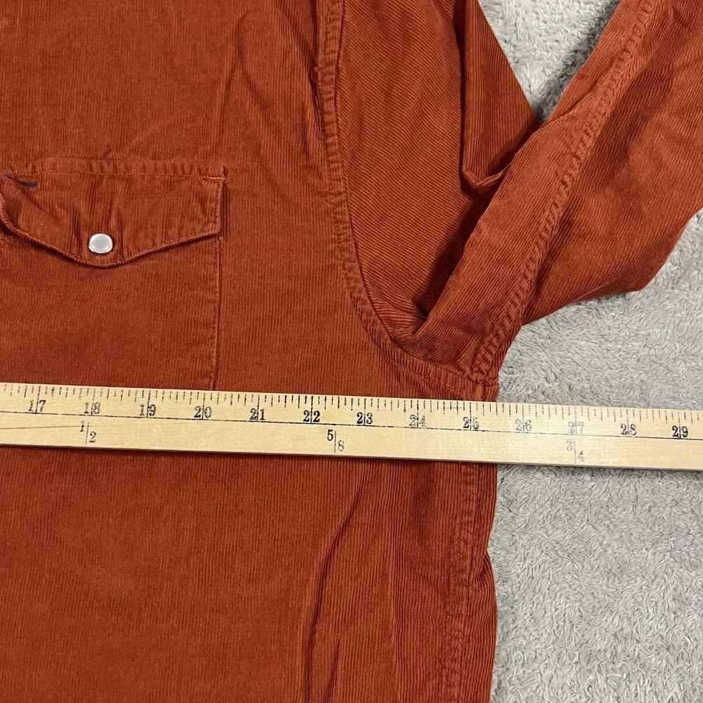 Criquet Corduroy Pearl Snap Shirt Mens 2XL Brown Pocket Golf Western